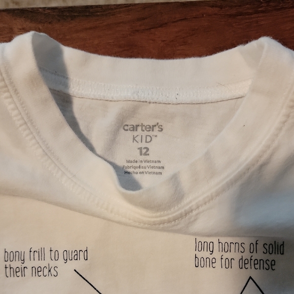 Carter's Triceratops Graphic Tee - White - Picture 2 of 3